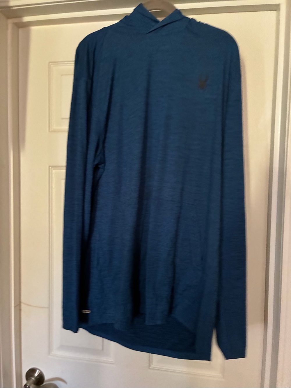 Spyder Men’s Teal Blue Lightweight Hooded Long-Sleeve